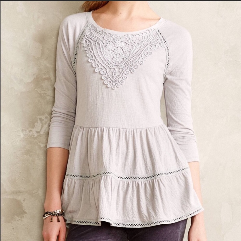 Anthropologie Meadow Rue 3/4 Sleeve Top